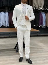 Luxury Wedding Terno Men Suits Groom White Costume Jacket Pants Vest Three Piece Slim Fit Costume Masculinos Blazer